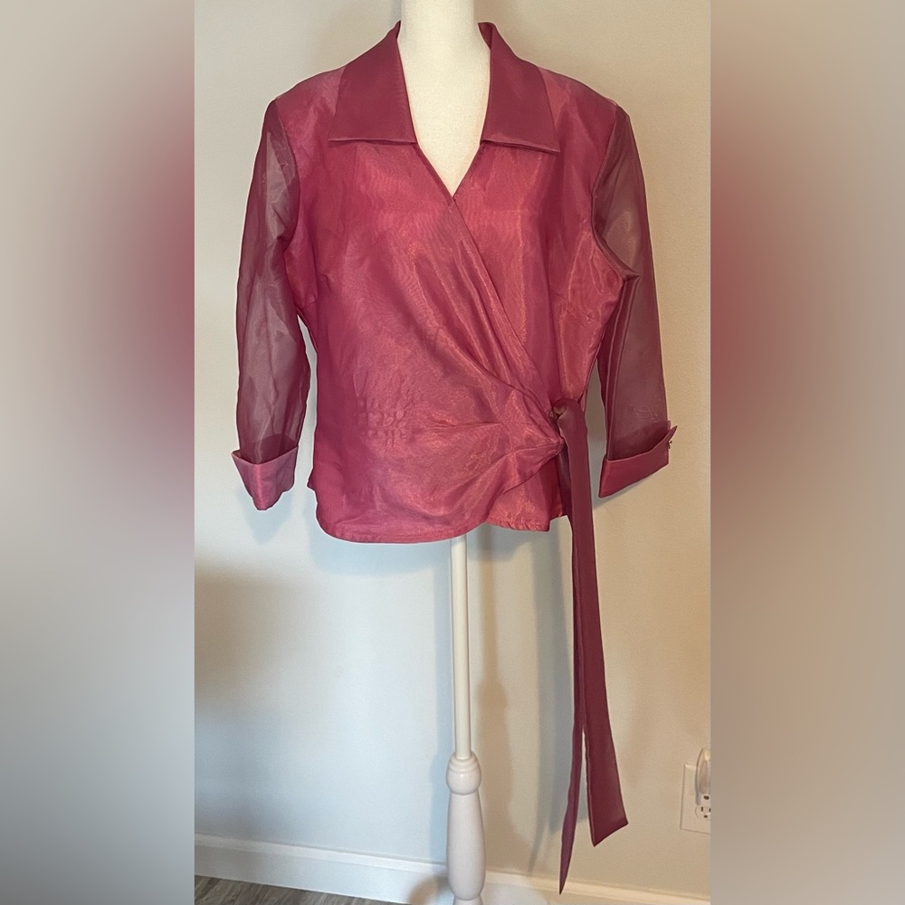 Midnight Velvet blouse, pinkish/purple, size 14